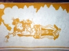 The Making of a Mural: Anantasayanam - Vishnu emerges, in yellow!