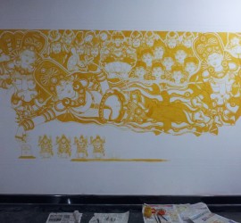 Anantasayanam mural in natural colors - Work inprogress.